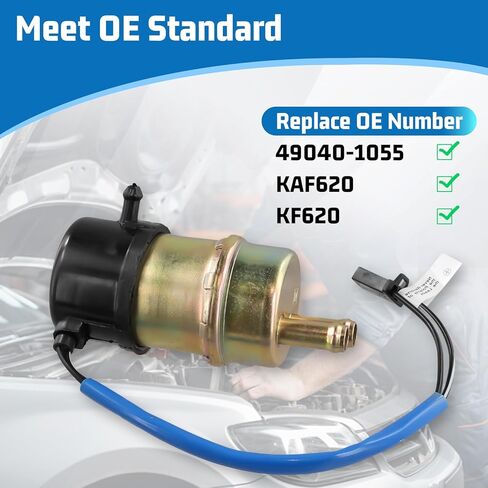 Electric Fuel Pump 12V for 1992-2008 Kawasaki Mule 3000 3010 3020 2520 2500 2510 1000 OE# 49040-1055 KAF620 Engine Includes Fuel Filter & Pipes in Kuwait