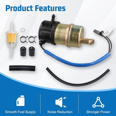 Electric Fuel Pump 12V for 1992-2008 Kawasaki Mule 3000 3010 3020 2520 2500 2510 1000 OE# 49040-1055 KAF620 Engine Includes Fuel Filter & Pipes in Kuwait