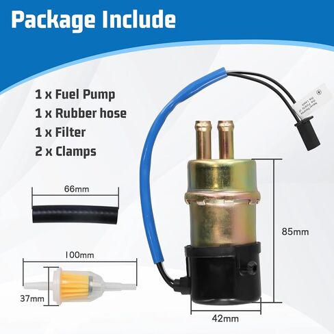 Electric Fuel Pump 12V for 1992-2008 Kawasaki Mule 3000 3010 3020 2520 2500 2510 1000 OE# 49040-1055 KAF620 Engine Includes Fuel Filter & Pipes in Kuwait