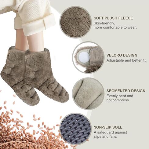 Microwavable Heating Booties for Discomfort Reduction, Microwave Foot Warmer for Reduce Aching, Foot Warmers for Feet, Feet Heating Pad for Cold Day, Microwave Heated Booties for Women & Men, S/M in Kuwait