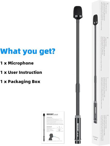 DJ Microphone for Audio Mixer, 17 Inch Professional XLR Wired Dynamic Gooseneck Mic, Black Metal Supports 360° Rotation, Bending, Noise Reduction in Saudi Arabia