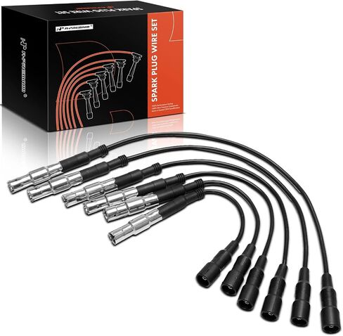 A-Premium Ignition Spark Plug Wires Set of 6 Compatible with Audi A4, A4 Quattro 1996-1997, A6, A6 Quattro1995-1997, 90 100 Quattro Cabriolet 2.8L in Saudi Arabia