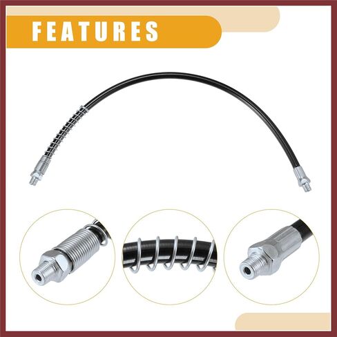 1 قطعة 24 بوصة العالمي 1/8 "NPT الشحوم بندقية فليكس خرطوم - مقطورة فليكس الشحوم خرطوم تمديد عدم الانزلاق - معدن أسود استبدال أجزاء in Saudi Arabia