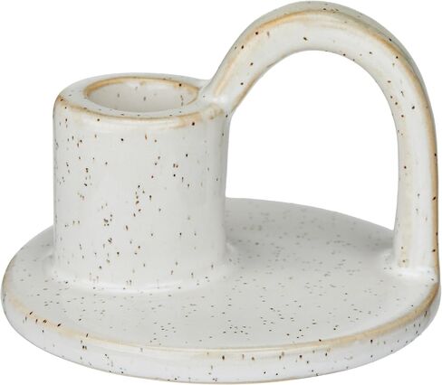 Ceramic Taper Candle Holders with Handle (Set of 2) – Tall Candlestick Holders for Table Decor Centerpieces, Rustic Home Décor, and Dinner Table Styling Vanilla in Saudi Arabia