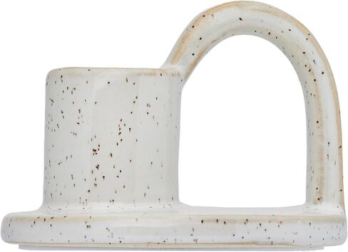Ceramic Taper Candle Holders with Handle (Set of 2) – Tall Candlestick Holders for Table Decor Centerpieces, Rustic Home Décor, and Dinner Table Styling Vanilla in Saudi Arabia