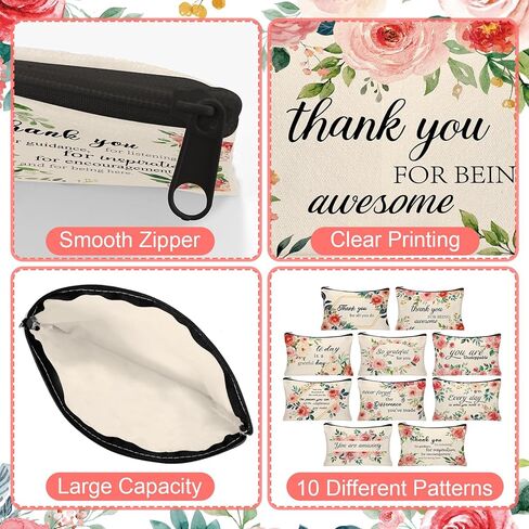 30Pcs Christian Makeup Bag Christian Gifts for Women Inspirational Bible Verse Flower Cosmetic Bags Religious Gifts Motivational Travel Toiletry Pouch for Women Mother’s Day Wedding in Kuwait