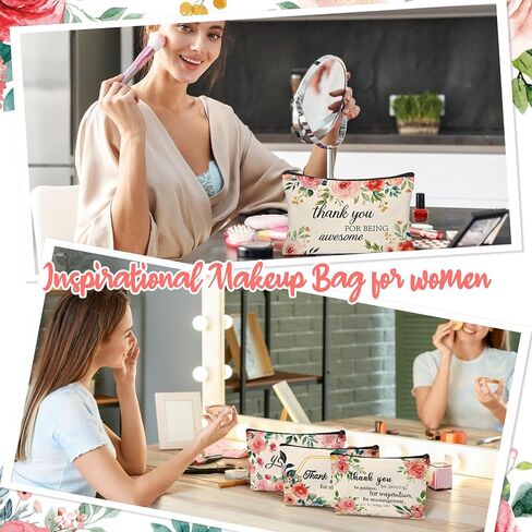 30Pcs Christian Makeup Bag Christian Gifts for Women Inspirational Bible Verse Flower Cosmetic Bags Religious Gifts Motivational Travel Toiletry Pouch for Women Mother’s Day Wedding in Kuwait