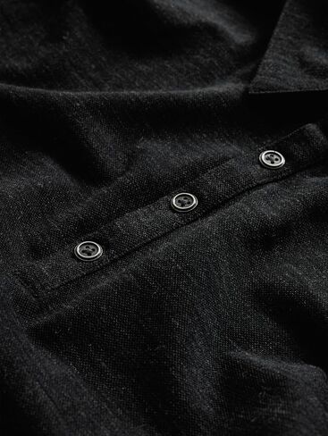 بولو رجالي بأكمام طويلة من John Varvatos، أسود in Saudi Arabia