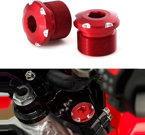 3D CRF110 Front Fork Top Cap Accessories Compatible with CRF 110 CRF110F CRF125 CRF125F 2019 2020 2021 2022 2023 2024 Motorcycle Aluminum Forks Tube Bolt Covers (Red) in Kuwait