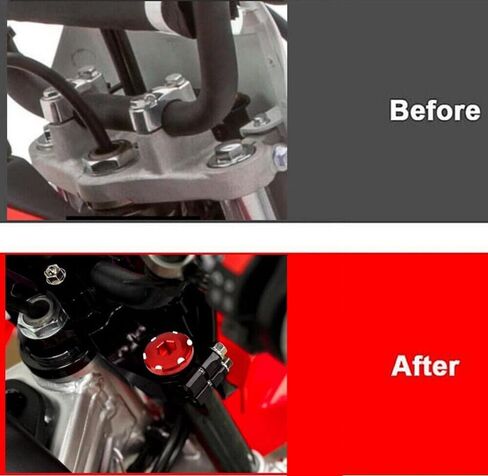 3D CRF110 Front Fork Top Cap Accessories Compatible with CRF 110 CRF110F CRF125 CRF125F 2019 2020 2021 2022 2023 2024 Motorcycle Aluminum Forks Tube Bolt Covers (Red) in Kuwait
