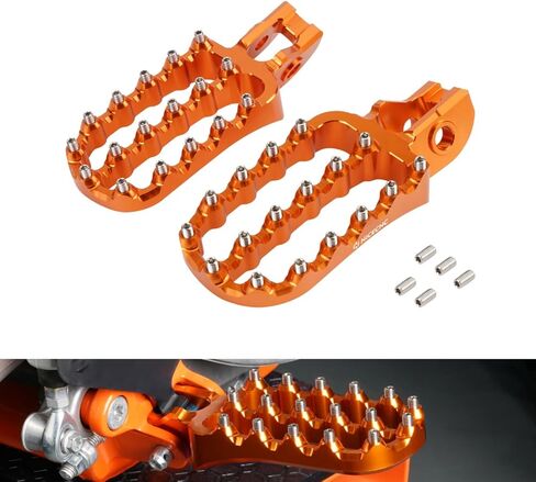NICECNC Blue Motorcycle Wide Foot Pegs Footrest Compatible with Husqvarna 125-501 TE FE 2017-23 125-501 TX FX TC FC 2017-22,Compatible with KTM 125-500 XC XCF SX SXF 2017-22,See fitment in Saudi Arabia