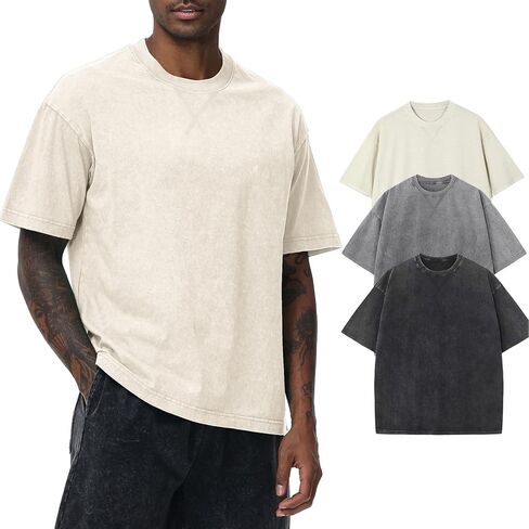Distressed Oversized Tshirts for Men Vintage Washed Unisex Tees Cotton Casual Hipster Short Sleeve Tops in Saudi Arabia
