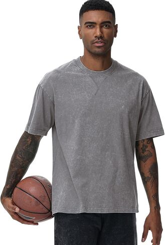 Distressed Oversized Tshirts for Men Vintage Washed Unisex Tees Cotton Casual Hipster Short Sleeve Tops in Saudi Arabia