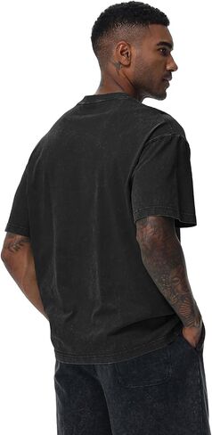 Distressed Oversized Tshirts for Men Vintage Washed Unisex Tees Cotton Casual Hipster Short Sleeve Tops in Saudi Arabia