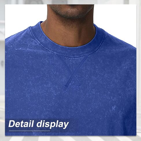 Distressed Oversized Tshirts for Men Vintage Washed Unisex Tees Cotton Casual Hipster Short Sleeve Tops in Saudi Arabia