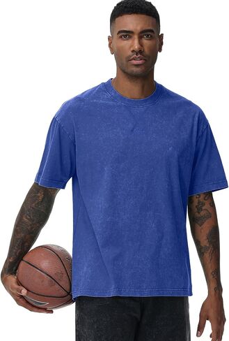 Distressed Oversized Tshirts for Men Vintage Washed Unisex Tees Cotton Casual Hipster Short Sleeve Tops in Saudi Arabia