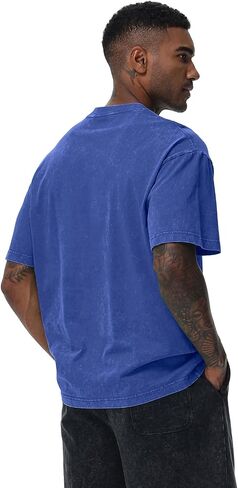 Distressed Oversized Tshirts for Men Vintage Washed Unisex Tees Cotton Casual Hipster Short Sleeve Tops in Saudi Arabia