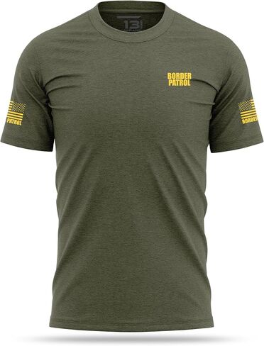 13FA Border Patrol Cotton Blend Shirt - USA Patriotic Durable Tee - Ultra Soft Comfort. Perfect for on Duty in Saudi Arabia