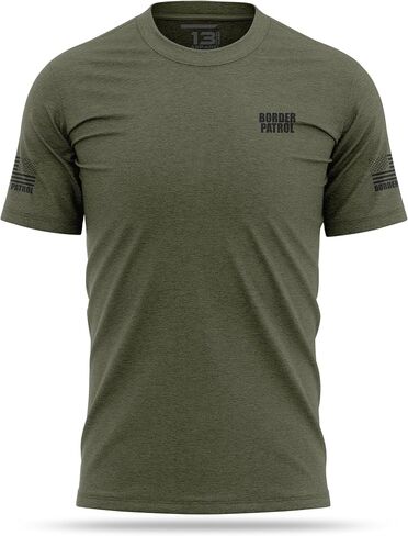 13FA Border Patrol Cotton Blend Shirt - USA Patriotic Durable Tee - Ultra Soft Comfort. Perfect for on Duty in Saudi Arabia