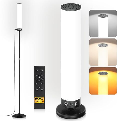 Light Therapy Lamp 10,000 Lux Happy Therapy Light with Remote, 2-in-1 Pedestal to Tabletop Lighting, Full Spectrum Daylight Lamp with Adjustable Color/Brightness/Timer, Memory Function, 24W in Kuwait