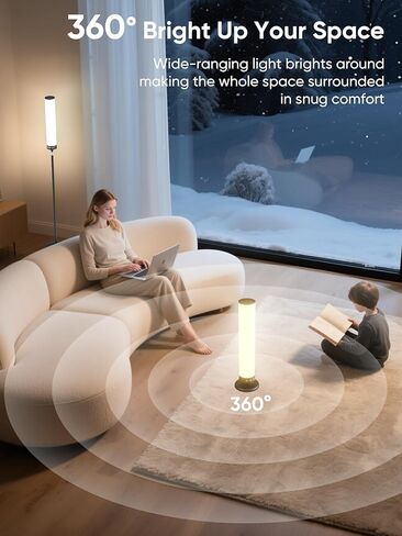 Light Therapy Lamp 10,000 Lux Happy Therapy Light with Remote, 2-in-1 Pedestal to Tabletop Lighting, Full Spectrum Daylight Lamp with Adjustable Color/Brightness/Timer, Memory Function, 24W in Kuwait