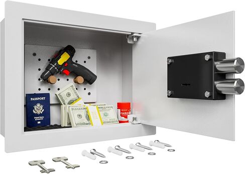 Hidden In Wall Safes Between Studs with Removable Pegboard,0.405 cu ft Hidden Security Floor Safe with Key Lock for Handgun, Jewelry, Passport in Kuwait