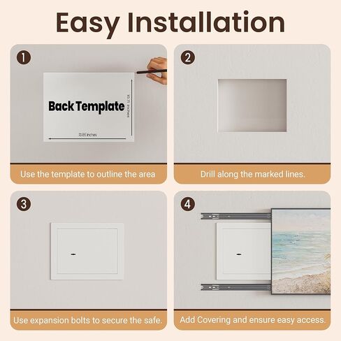 Hidden In Wall Safes Between Studs with Removable Pegboard,0.405 cu ft Hidden Security Floor Safe with Key Lock for Handgun, Jewelry, Passport in Kuwait