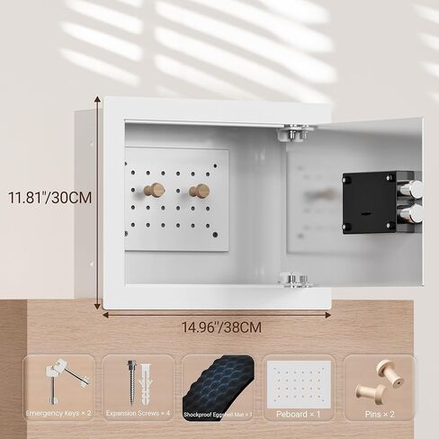 Hidden In Wall Safes Between Studs with Removable Pegboard,0.405 cu ft Hidden Security Floor Safe with Key Lock for Handgun, Jewelry, Passport in Kuwait
