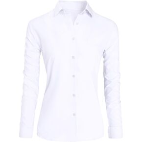 CBOO Button Down Shirts for Women, Wrinkle Free Business Casual Blouses Long Sleeve Simple Shirt in Kuwait