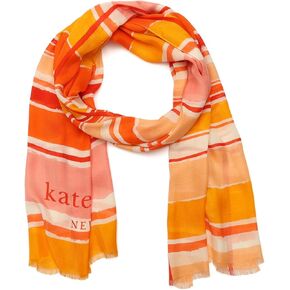 kate spade new york Women's Ocean Stripe Viscose Oblong Scarf, Stylish & Lightweight Fashion Accessory in Kuwait