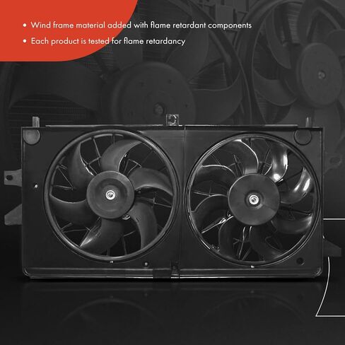 A-Premium Engine Radiator Cooling Fan Assembly Compatible with Select Chevrolet & Pontiac Models - Impala 2004-2005, Grand Prix 2004-2005 3.8L - Replace# 88956881, 88987272 in Saudi Arabia