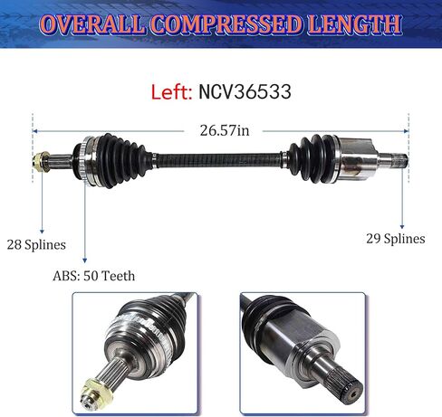 مجموعة عمود المحور Maxfavor CV مناسبة لـ Acura TL 1999-2003، Honda Accord 1998-2002، Acura CL 2001 2002 2003، 3.0L 3.2L V6 CV المحور الأمامي للراكب الجانبي in Saudi Arabia