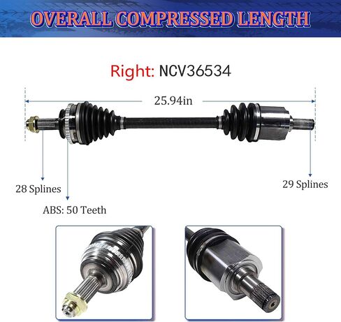 مجموعة عمود المحور Maxfavor CV مناسبة لـ Acura TL 1999-2003، Honda Accord 1998-2002، Acura CL 2001 2002 2003، 3.0L 3.2L V6 CV المحور الأمامي للراكب الجانبي in Saudi Arabia