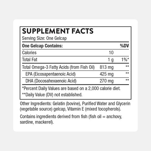 THORNE - Super EPA - Omega-3 Fatty Acids EPA 425mg & DHA 270mg Supplement - Support Brain, Cardiovascular, Joints & Skin* - Gluten, Dairy & Soy-Free - 180 Gelcaps in Kuwait