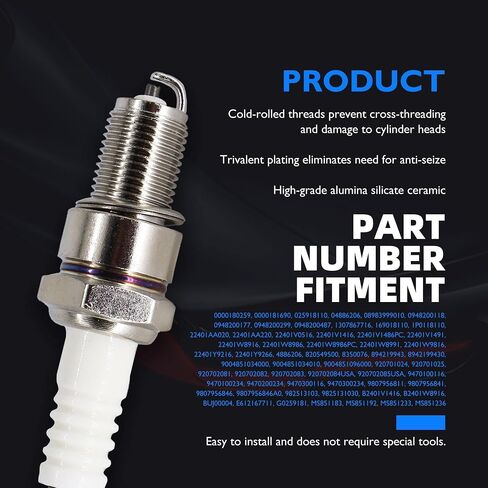 W7DCR Spark Plug Compatible with Champion 415 4163 RN9GY RN9YC, NGK 3066 B6EBL BP5EA BPR6ES, Bosch 5306 7595 W16EX W20EP W7DCR W7DCX W8LCR WR6DC WR7DC, Delco 41804 43XLS R41XLS R42XLS R44XLS in Saudi Arabia