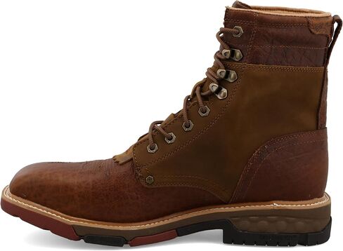 Twisted X للرجال مقاس 8 بوصات CellStretch Lacer، مقدمة مربعة من خليط معدني مع CellStretch، سرج متعثر وكونياك، 8 D in Kuwait