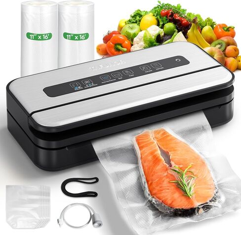 Liquid Vacuum Sealer Machine, 90Kpa Vacuum Sealer for Liquid/Dry/Moist food, Double Heat Seal, Easy-Lock Handle, Built-in Cutter and Bag Storage & Removable Drip Tray in Saudi Arabia