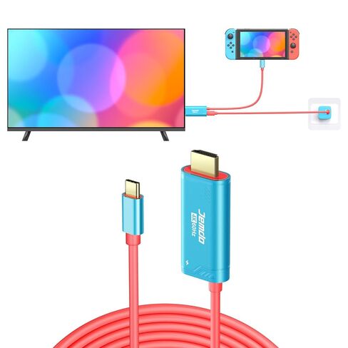 كابل USB C إلى HDMI متوافق مع نينتندو سويتش NS/OLED/Steam Deck/ROG Ally، قاعدة توصيل تلفزيون محمولة لعكس الشاشة، 4K@60 هرتز، 2 متر/6.6 قدم، أسود in Kuwait