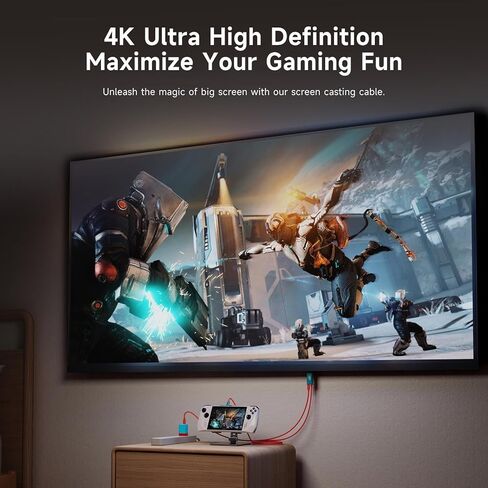 كابل USB C إلى HDMI متوافق مع نينتندو سويتش NS/OLED/Steam Deck/ROG Ally، قاعدة توصيل تلفزيون محمولة لعكس الشاشة، 4K@60 هرتز، 2 متر/6.6 قدم، أسود in Kuwait