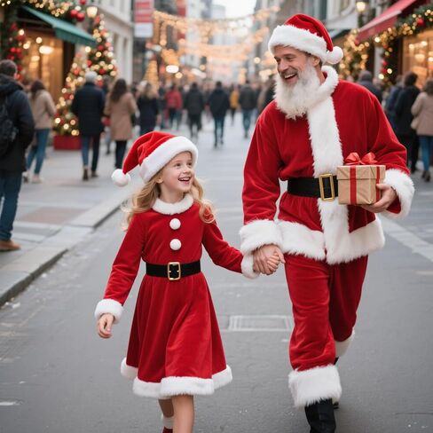 Santa Claus Costume for Men 9Pcs Santa Costume, Santa Suit Adults Men Professional Christmas Adult Santa Outfit in Kuwait