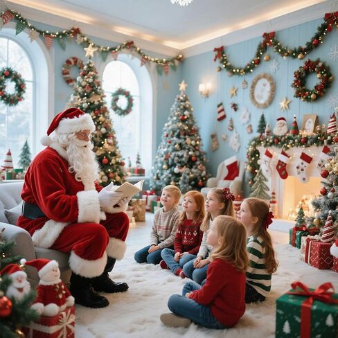 Santa Claus Costume for Men 9Pcs Santa Costume, Santa Suit Adults Men Professional Christmas Adult Santa Outfit in Kuwait