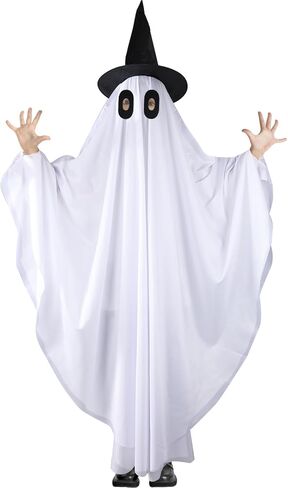 Halloween Ghost Costume Cosplay Adult Boo Dress Up Full Unisex Outfit Black Witch Hat Role Play Party Supplies in Saudi Arabia