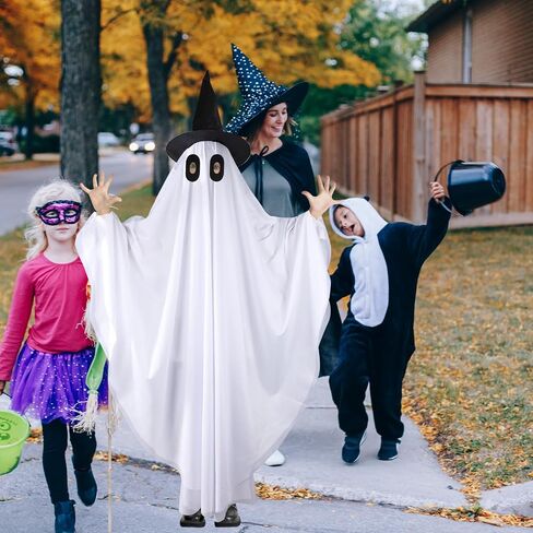 Halloween Ghost Costume Cosplay Adult Boo Dress Up Full Unisex Outfit Black Witch Hat Role Play Party Supplies in Saudi Arabia