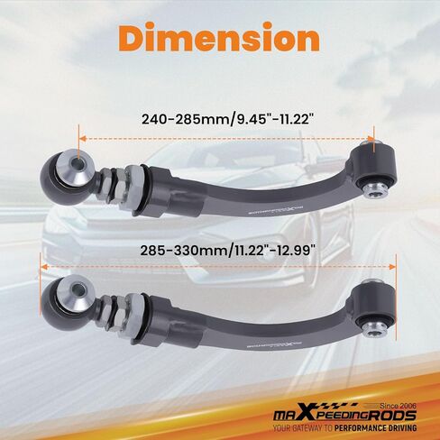 ذراع حدبة خلفي قابل للتعديل من maXpeedingrods -3° إلى +3° لسيارة Ford Mustang 2015-2020، Ford Edge 2015-2020، Lincoln Continental 2017-2020، Lincoln MKX 2016-2018، Lincoln Nautilus 2021+ in Kuwait