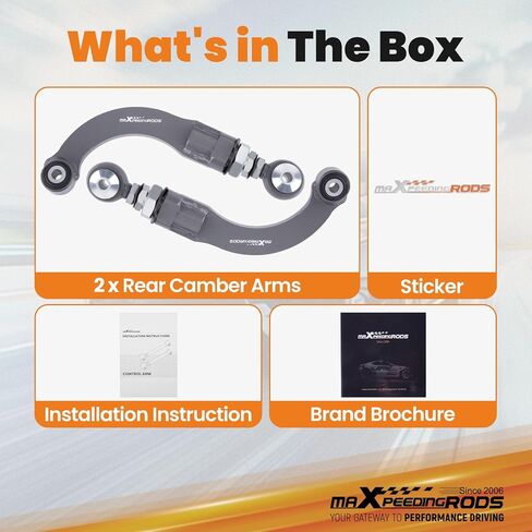 ذراع حدبة خلفي قابل للتعديل من maXpeedingrods -3° إلى +3° لسيارة Ford Mustang 2015-2020، Ford Edge 2015-2020، Lincoln Continental 2017-2020، Lincoln MKX 2016-2018، Lincoln Nautilus 2021+ in Kuwait