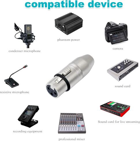 3pin XLR Male to 3pin Mini XLR Female Audio Adapter,3Pin XLR Male Plug to 3Pin Mini XLR Female Jack Balanced Headphone Mic Connector for Headphones, Microphones, Audio bodypacks, Speakers in Kuwait