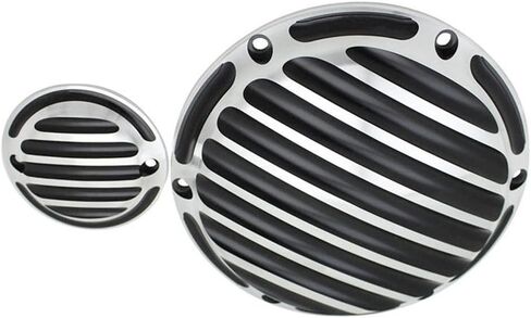 Riloer Derby Timer Clutch Timing Covers, Motorcycle Derby Cover Timing Timer Cover, Compatible with Harley, Black+Chrome in Saudi Arabia
