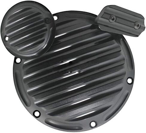 Riloer Derby Timer Clutch Timing Covers, Motorcycle Derby Cover Timing Timer Cover, Compatible with Harley, Black+Chrome in Saudi Arabia
