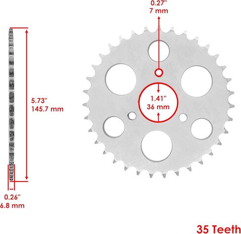 Caltric 0455512 0450480 Rear Wheel Chain Sprocket Compatible with Polaris Scrambler 50 90 2001-2003 / Predator 90 2003-2006 / Outlaw 90 2007-2016 / Outlaw 110 2016-2025 in Saudi Arabia