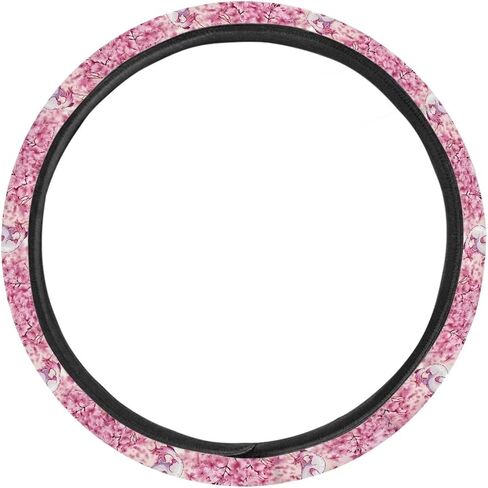 Glow Dolphin Totem Flower Steering Wheel Cover, Universal Fit for 15 Inch Vehicles, Polyester Material, Anti-Slip Car Wheel Protector in Saudi Arabia